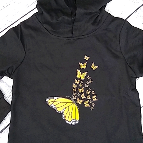 Girls Butterfly Print Hoodie - Picture 2 of 3